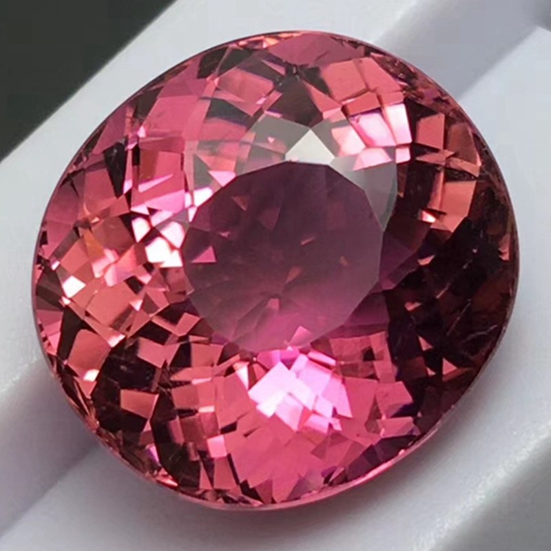 俊辰珠宝 天然碧玺戒指 火彩超赞卢比来红碧玺裸石戒指