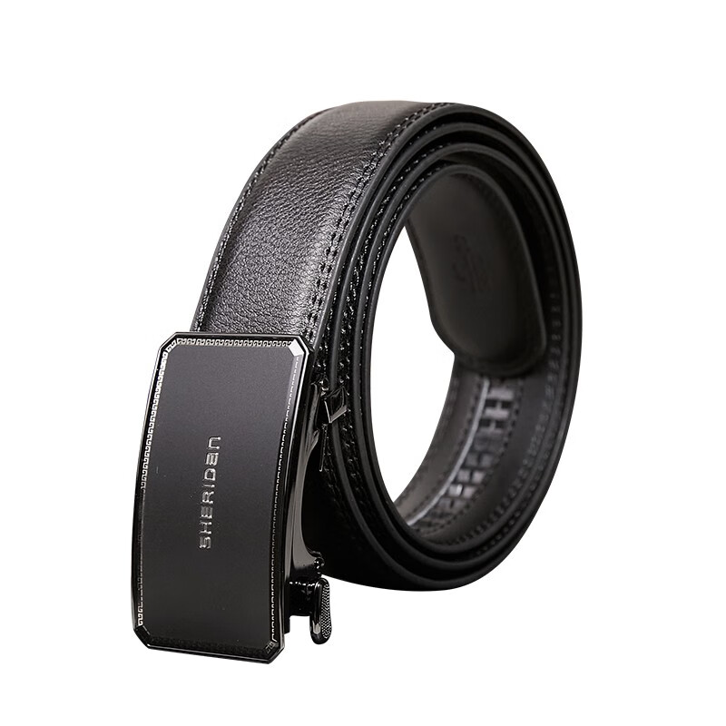喜来登（SHERIDAN）新款 男士牛皮自动扣腰带 时尚商务裤带 生日礼物 礼盒装 SH521565S