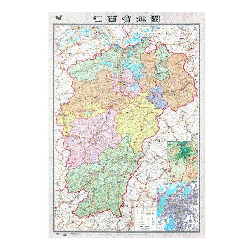 二手书9成新 2022新版江西省地图挂图书房客厅会议办公室装饰挂画