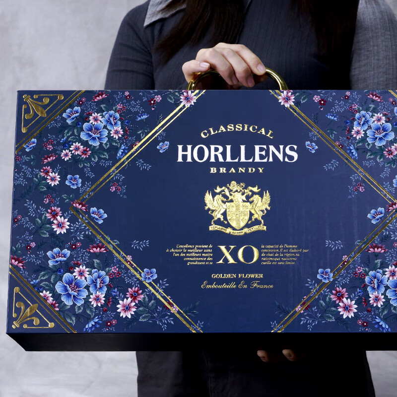 豪崙狮  金花XO 白兰地 法国原瓶进口  40度 洋酒  送礼聚会礼盒装 700mL 4瓶 礼盒装