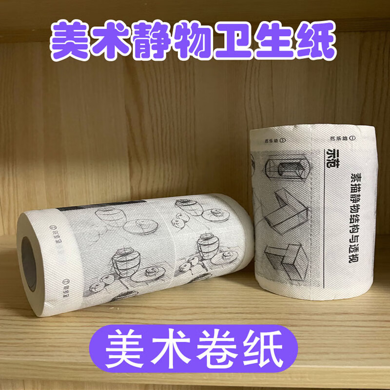 千惠侬美术学霸卫生纸素描静物结构与透视厕纸画画卷纸创意个性的卷筒