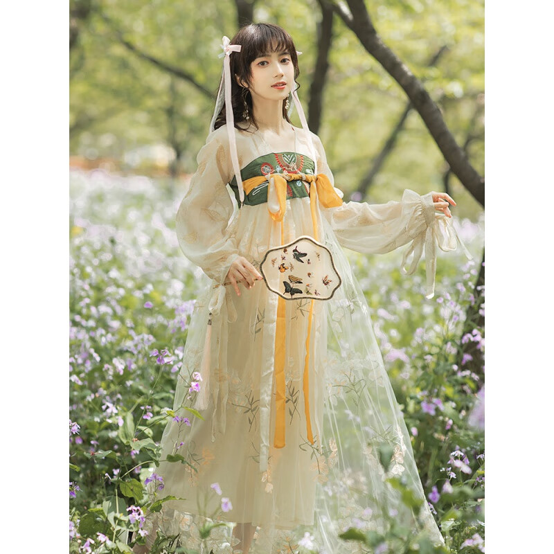 汉服中国风连衣裙改良汉元素 国风刺绣连衣裙小个子古装超仙日常 图色