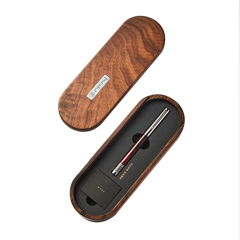 笔下 轮回小叶紫檀钢笔转经转筒钢笔 解减压转运文创礼物原创国潮男女高档商务办公轻奢礼品笔胡桃木礼盒装