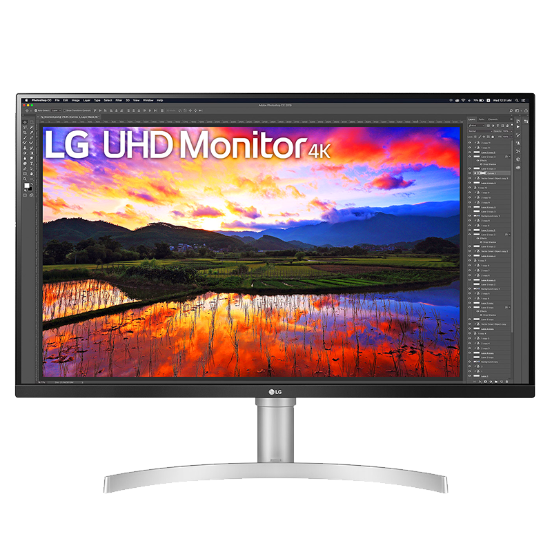 LG 31.5英寸 4K UHD HDR IPS屏 广色域 FreeSync 内置音箱 升降底座 游戏 超高清显示器 32UN650 -W