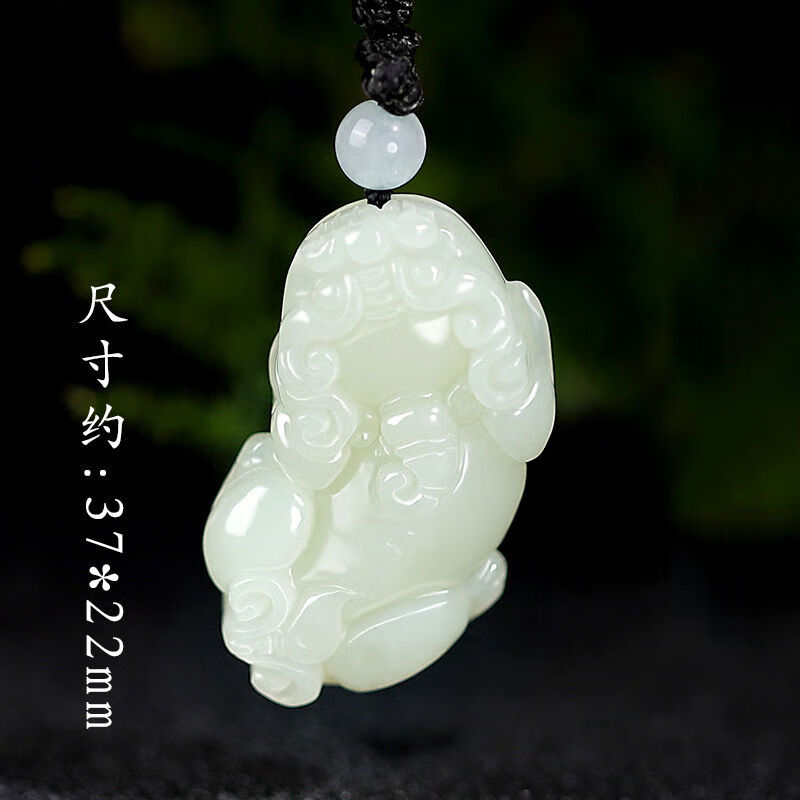 和田玉貔貅吊坠男 天然白玉坠男 女款项链玉石挂坠皮丘 招财貔貅