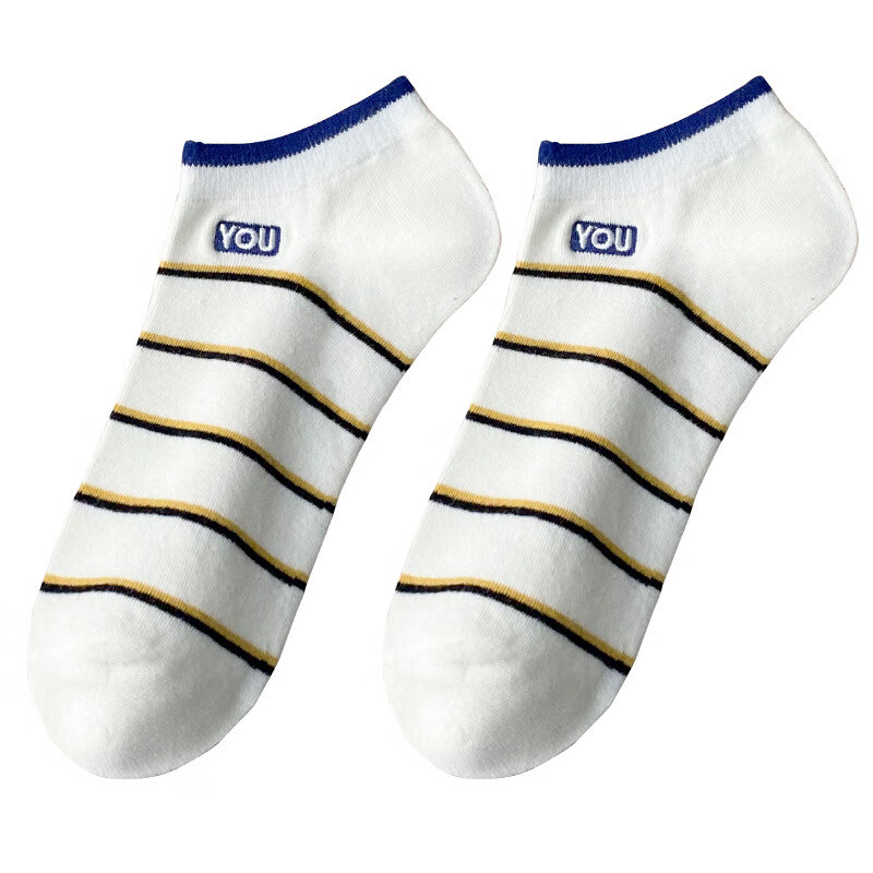 米大爷5双袜子男短袜夏季薄款船袜透气休闲男袜浅口潮流袜子 男士蓝色系短袜 5双 均码 (37-42码)