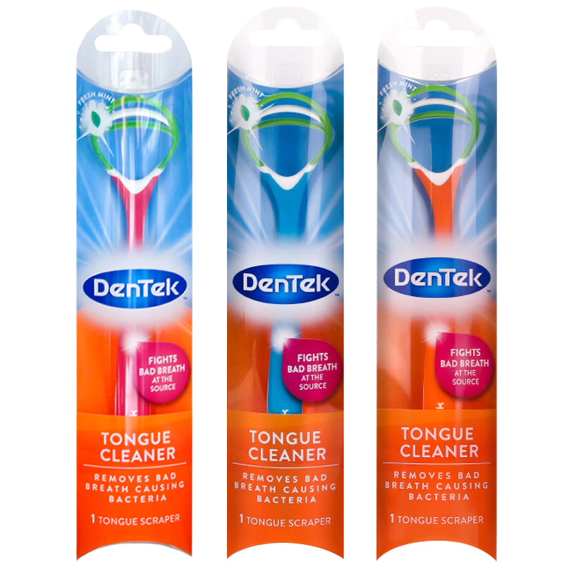 德泰克DenTek刮舌器3支 进口舌苔刷 舌头舌苔清洁器刮舌苔器刮舌板