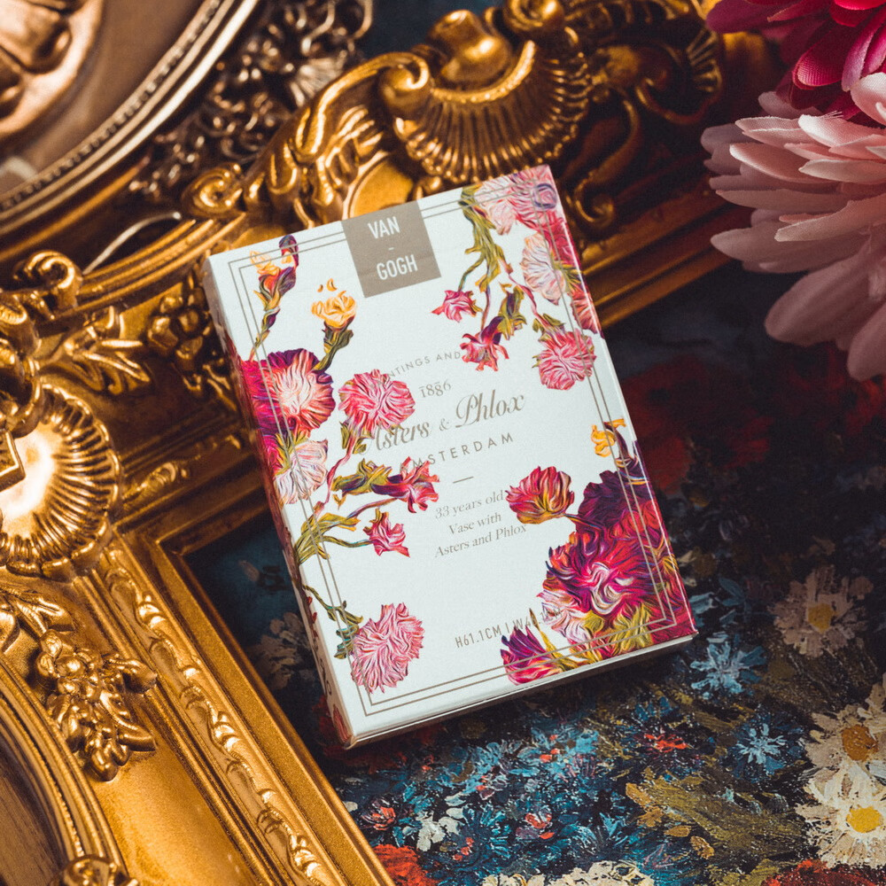 汇奇花切 汇奇进口收藏花切扑克牌梵高夹竹桃白玫瑰自画像太阳花van