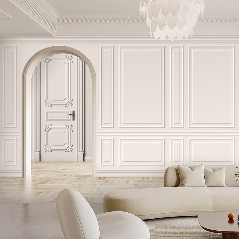 梅派新古典竹木纤维电视背景墙大气客厅沙发集成墙板办公室茶室护墙板 (3D哑光)竹木纤维板/㎡