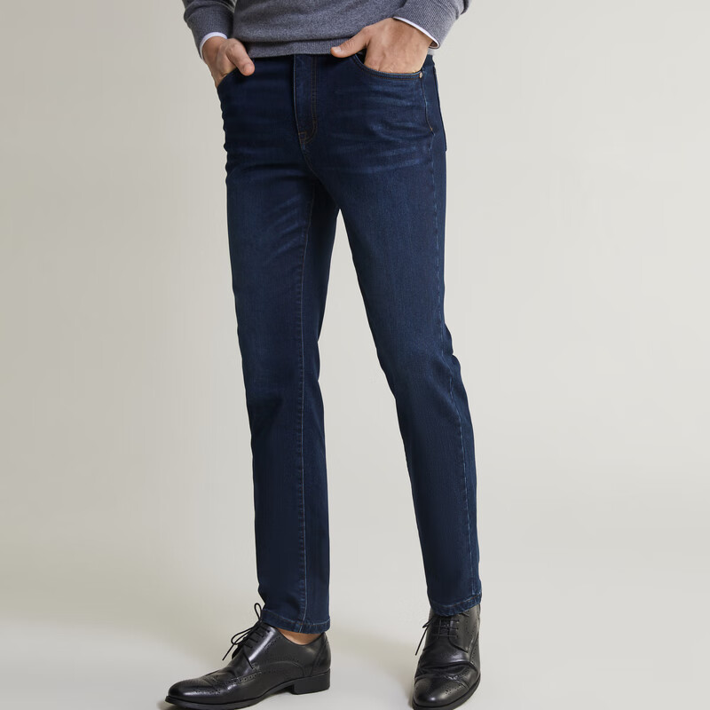 MAYOR男装商务休闲环保面料内里绒面高品牛仔裤 蓝色 30 (170/78A)