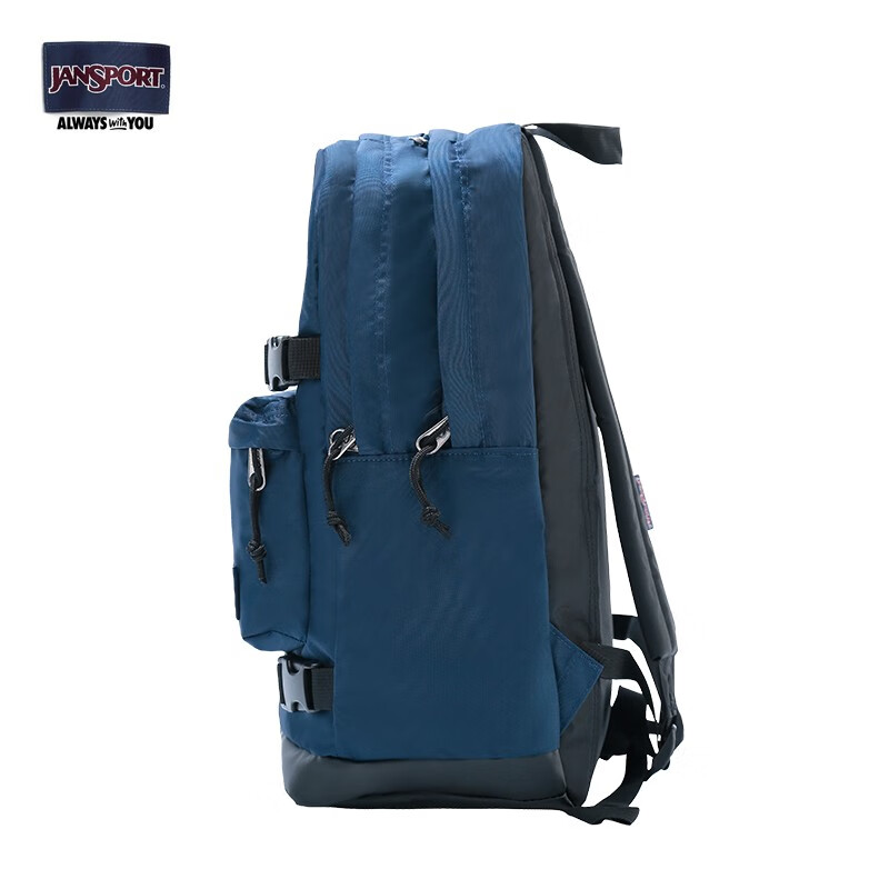 JANSPORT杰斯伯双肩包男背包书包女多隔层高中大学生包 47KX003 蓝色-侧袋+隔层
