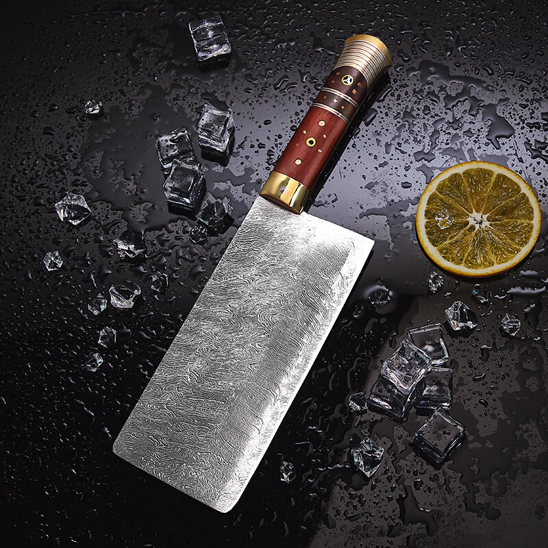 楚家刀  十样锦千层花纹钢手工折花纹菜刀厨师专用收藏切片刀具厨房