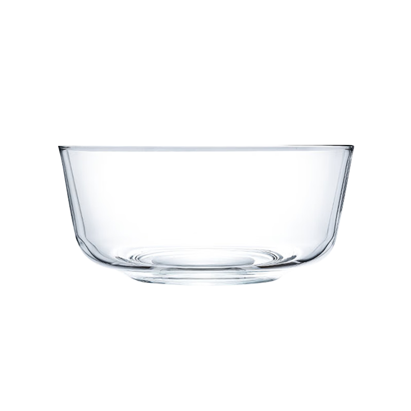 惠寻家用玻璃碗圆形透明沙拉碗 沙拉碗650ml【1件套】