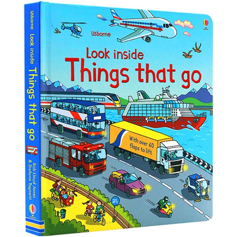 Usborne Look inside Things that go 看里面揭秘系列 偷偷看交通工具 英文原版 认知启蒙图画书 纸板翻翻科普绘本 尤斯伯恩 . 绿山墙图书