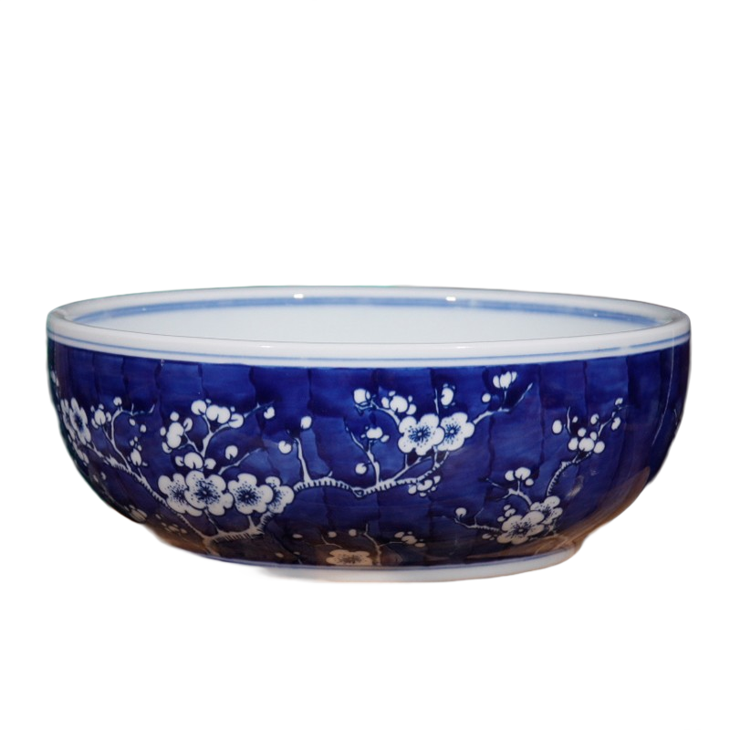 贛景 陶瓷和面盆景德鎮(zhèn)加厚帶蓋揉面盆發(fā)面盆大號(hào)手繪冰梅水煮魚(yú)酸菜魚(yú)碗 手繪冰梅12寸無(wú)蓋