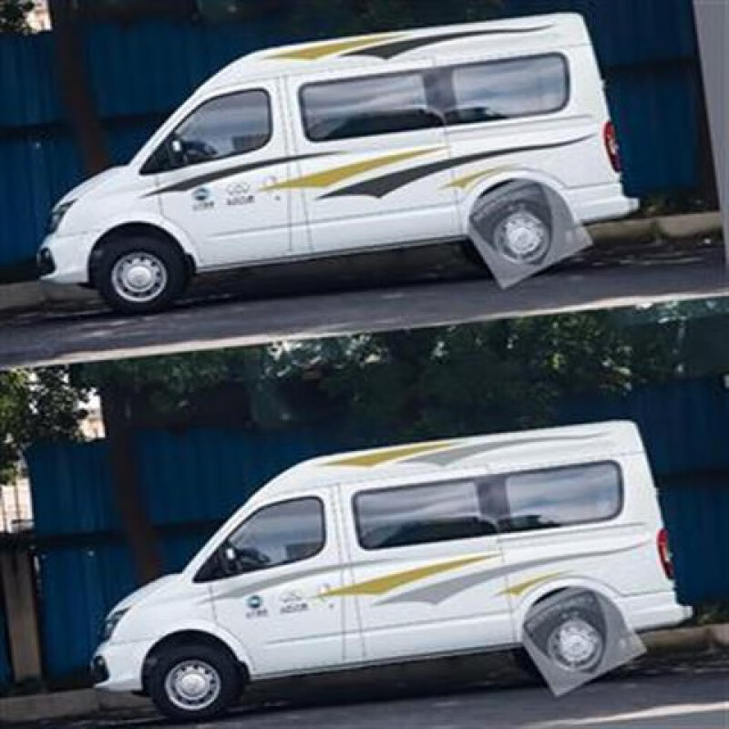 个性彩条贴纸装饰全新福特新全顺车身拉花新世代车贴 普通材质:蓝加红