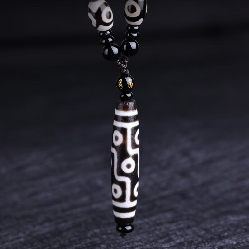 豆蔻时光九眼天珠吊坠玉髓玛瑙六字真言项链男女士款吉祥挂件