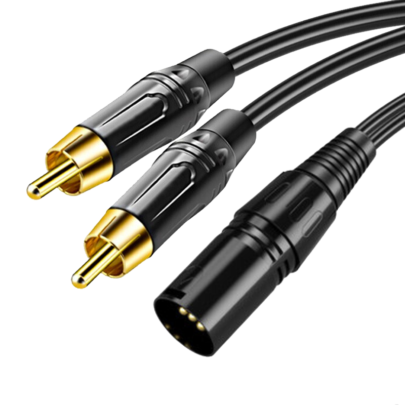 七幻 卡农公转2个RCA 卡侬公母转2个双莲花AV音频线XLR卡侬一分二线 卡侬公对双莲花 20米