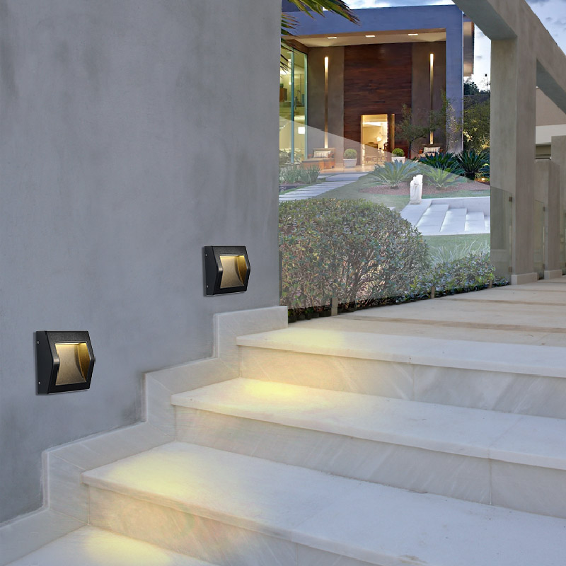 广义 楼梯灯户外防水地脚灯明装式台阶灯led家用花园庭院过道踏步灯