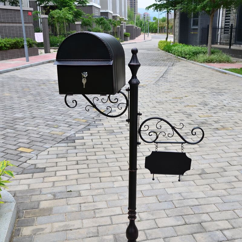 迦南歌基 欧式铁艺落地信箱室外防雨收件箱别墅小区花园信报箱复古