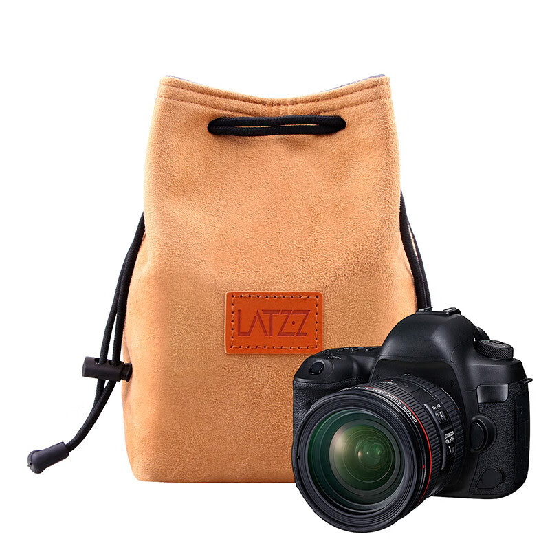 徕兹（LATZZ） 内胆包 相机收纳袋 拍立得相机包 保护套帆布包 卡其色小号