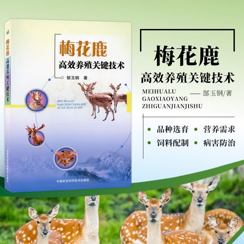 梅花鹿高效养殖关键技术 梅花鹿的饲养管理以及常见病诊治技术 梅花鹿养殖技术书籍 郜玉钢 养鹿书
