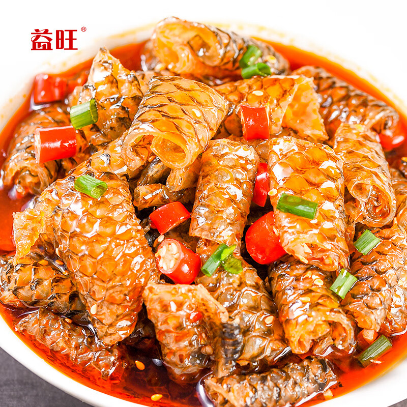 益旺凉拌红油鱼皮卷  qq鱼皮丝凉菜即食零食半成品预制菜开袋即食 红