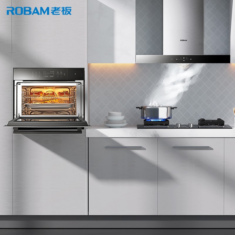 老板（ Robam）67A1H+56B0+C973A 厨房多件套欧式抽油烟机灶具蒸烤一体机套装家用（天然气）