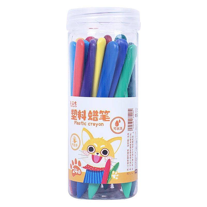 TaTanice 24色蜡笔 不脏手塑料蜡笔炫彩笔彩棒儿童幼儿园学生画画绘画笔文具工具