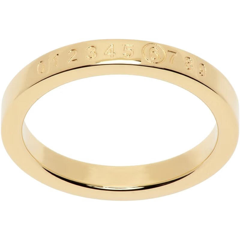 margiela 奢侈品潮牌 男士 金色 numeric minimal signature 戒指