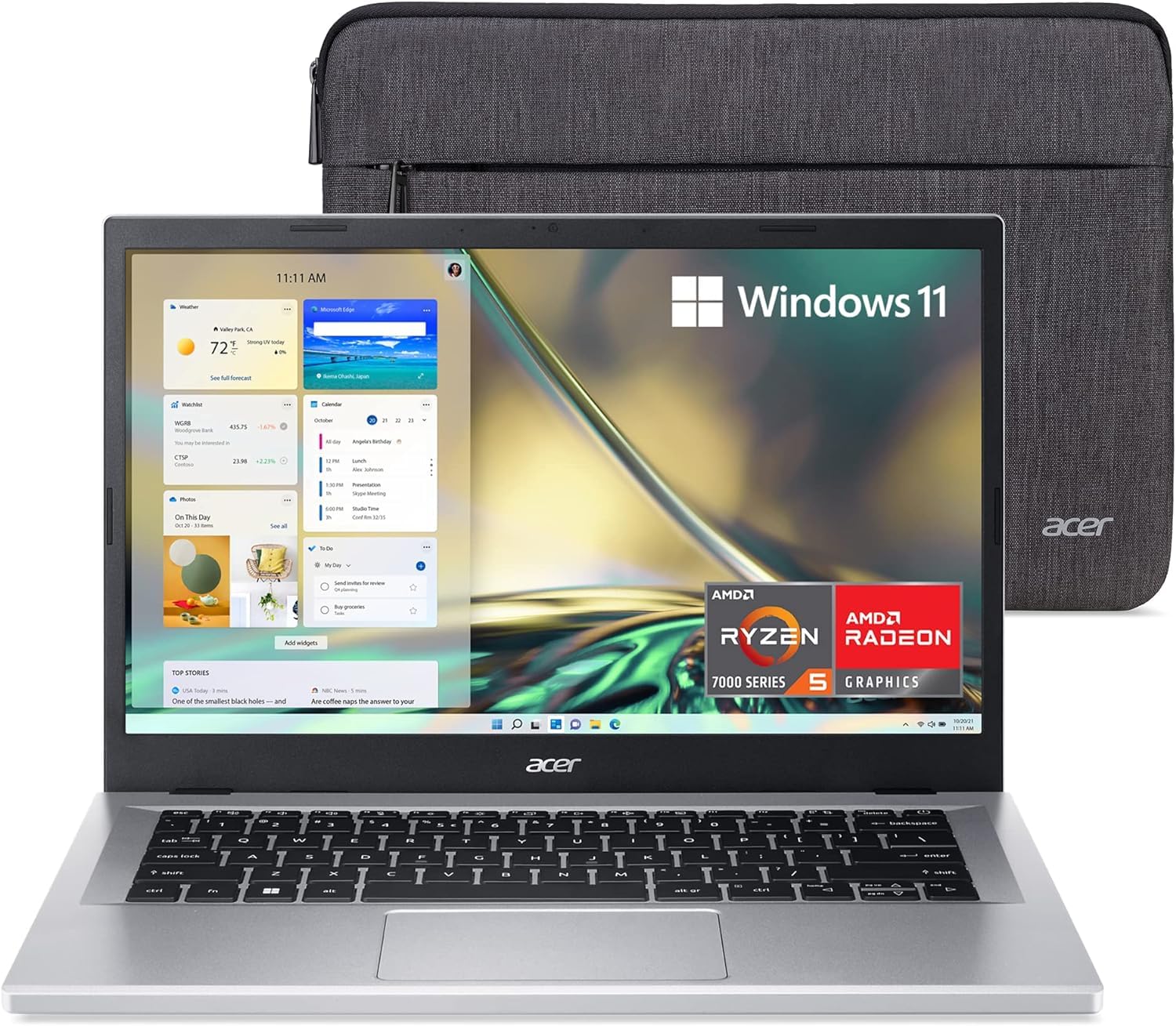 acer 宏碁 标准笔记本电脑 A314-23P-R3QA 14英寸 AMD 锐龙5系列 8GB 512GB 高品质 个人使用 银色