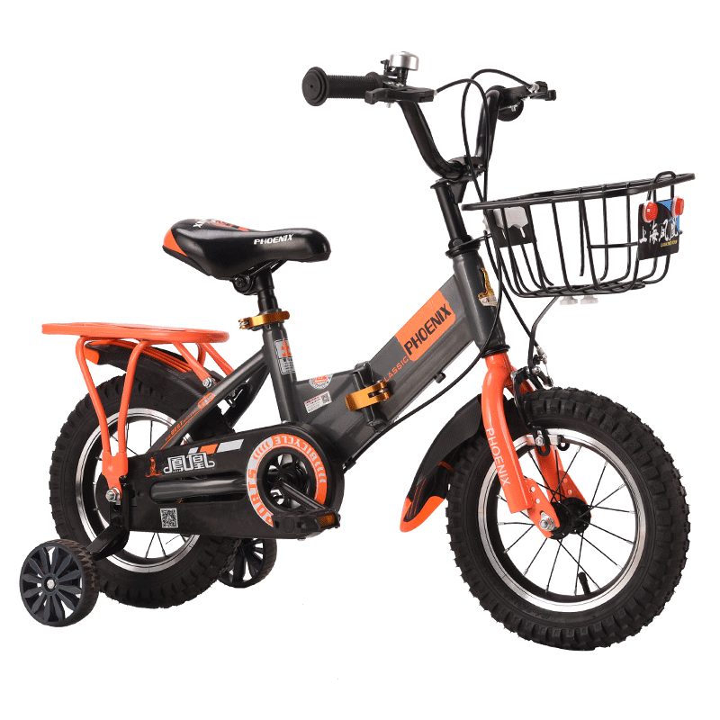 凤凰（Phoenix）儿童自行车宝宝脚踏车儿童折叠自行车3-8岁童车  陆寻 灰色 14寸