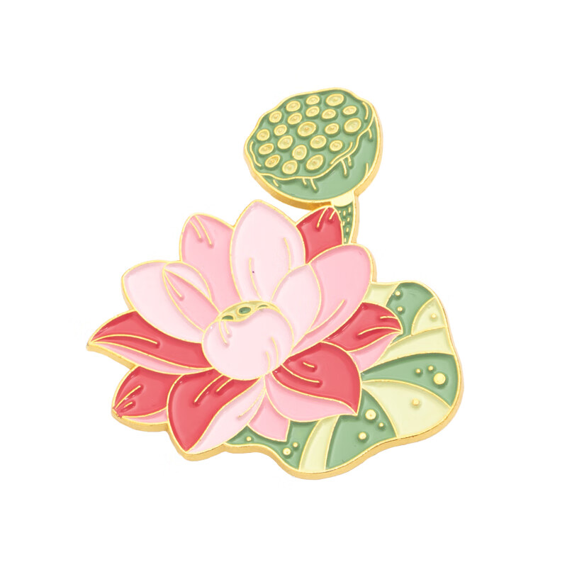 荷蓝珠古风饰品卡通荷花锦鲤胸针衣服装饰配件别针书包徽章配饰扣针女