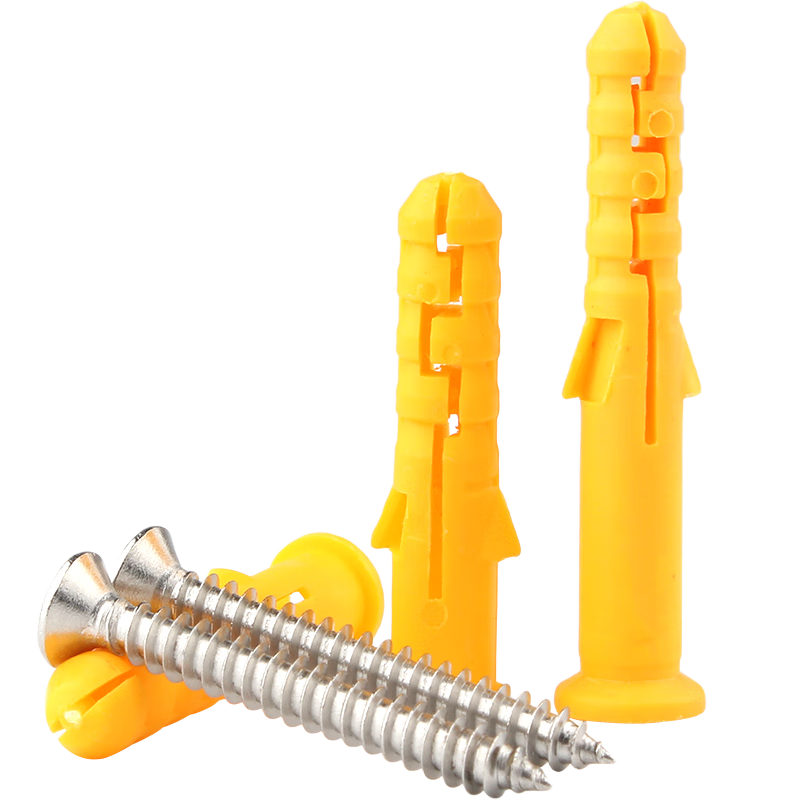 固萬(wàn)基 小黃魚(yú)塑料膨脹管6mm 膨脹螺絲8mm 漲塞自攻螺絲套裝10mm國(guó)標(biāo) 8*40 [20套] 配彩鋅釘