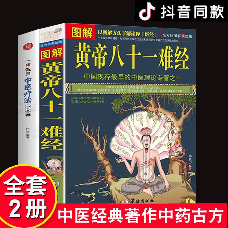 正版图解黄帝八十一难经+一用就灵中医疗法一本通 白话解皇帝内经八十一难全套彩图版81难经黄帝内经八十一难中医入门基础理论书籍