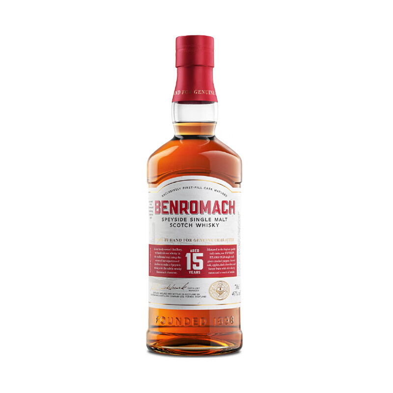本诺曼克（BENROMACH）15年单一麦芽威士忌700ml  苏格兰斯佩塞单进口洋酒 