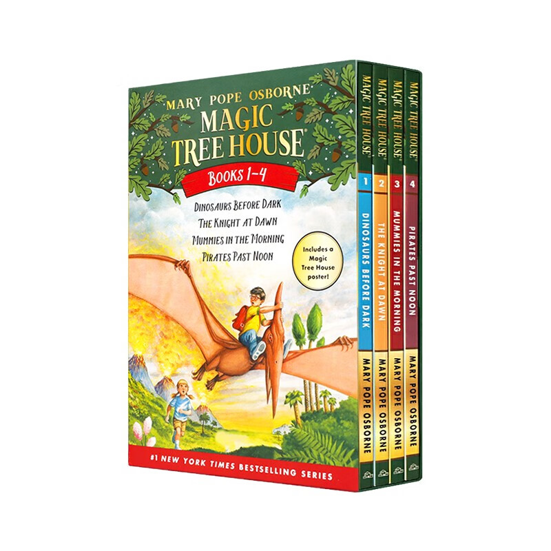 神奇树屋 英文原版绘本 Magic Tree House 1-4册 美国中小学课外阅读故事章节桥梁书送音频
