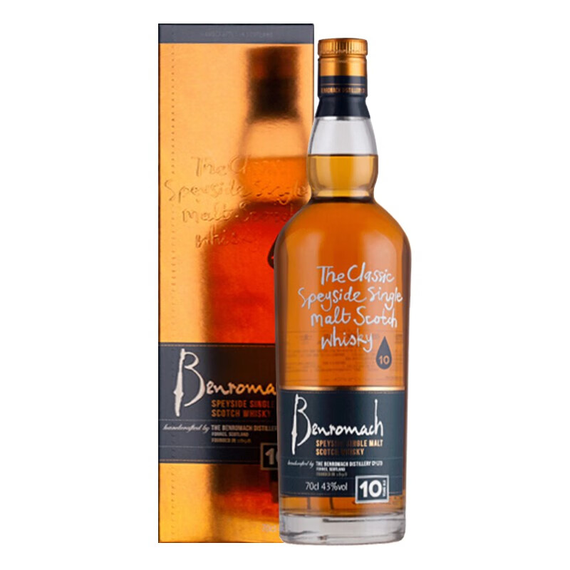 俏爱诗 本诺曼克（Benromach）斯贝塞单一麦芽威士忌 原装进口洋酒 本诺曼克10年 威士忌