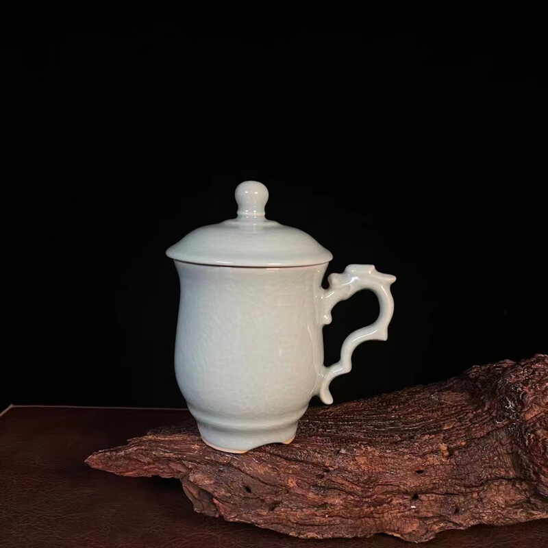 汝窑龙头杯 汝窑杨聚斌龙头杯汝瓷杯子茶具主人杯玉汝雨成 粉青带落款