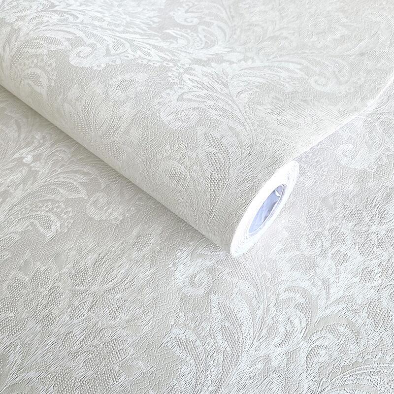卧室温馨墙壁翻新装饰壁纸学生宿舍画 欧花靓白宽60m×1米质感特厚 大