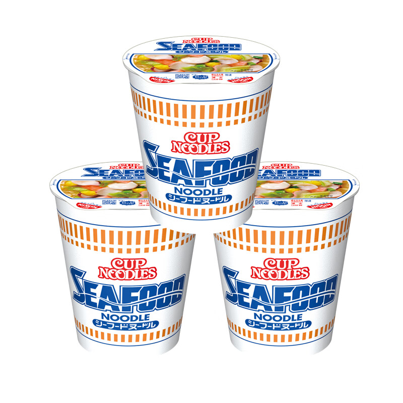 日清方便面 日本合味道海鲜风味 74g*3杯装桶装泡面