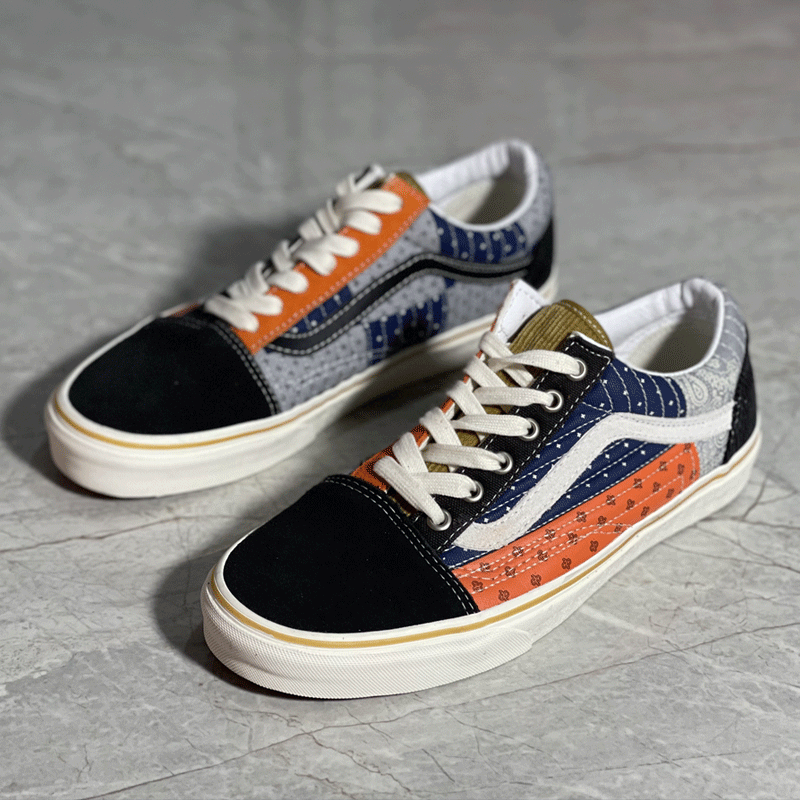 vans范斯板鞋女鞋夏季新款old skool拼接时尚低帮运动轻便休闲鞋 vn0