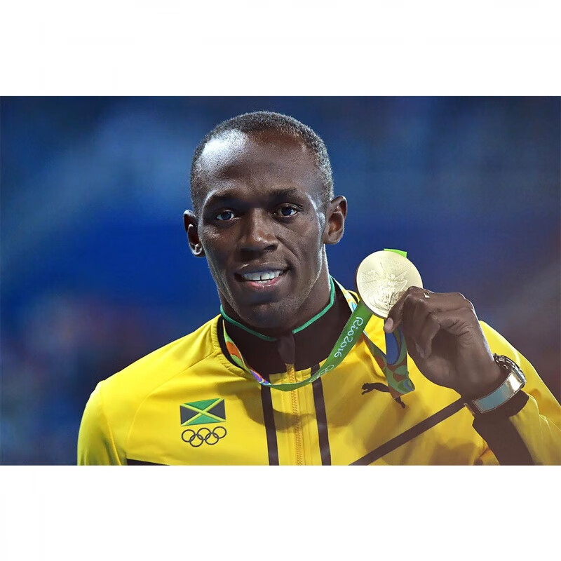 博尔特海报墙贴画纸百米飞人田径短跑运动写真宿舍可来图定制 博尔特