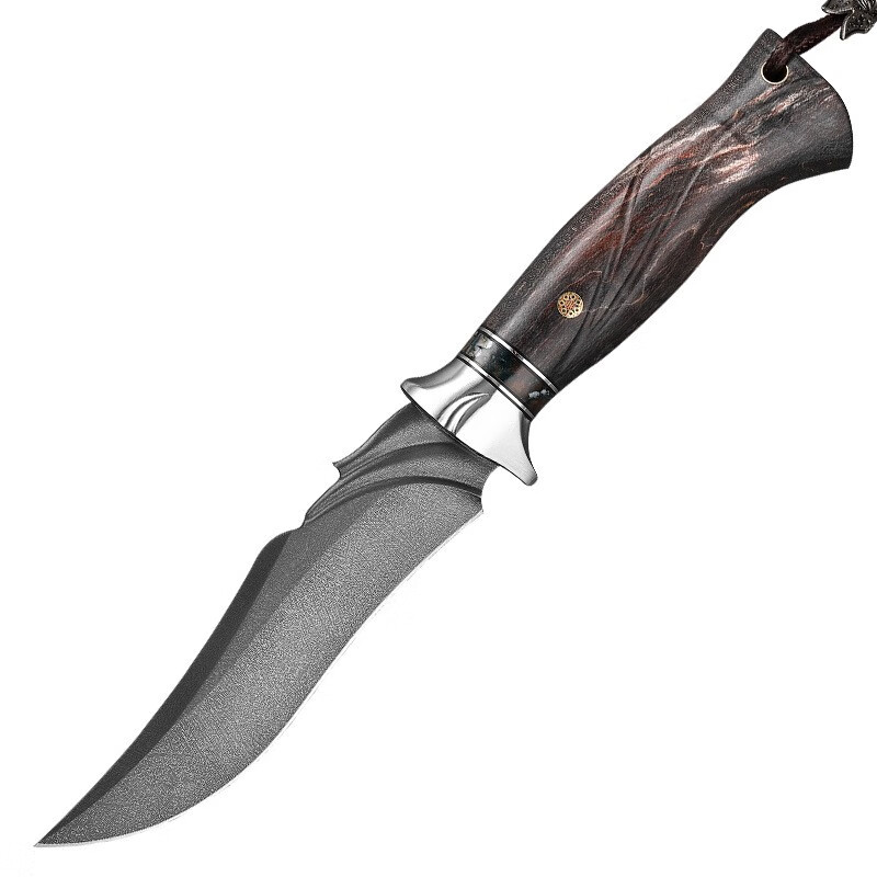 乌兹钢刀户外刀具手工小刀防身随身短刀求生直刀高端刀具 千幻-乌兹钢