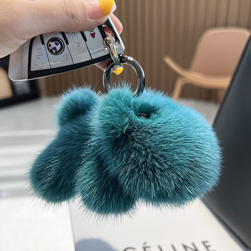 珀帝韩国in水貂毛河马皮草挂件 海豚包包挂饰 汽车钥匙扣 后视镜车挂