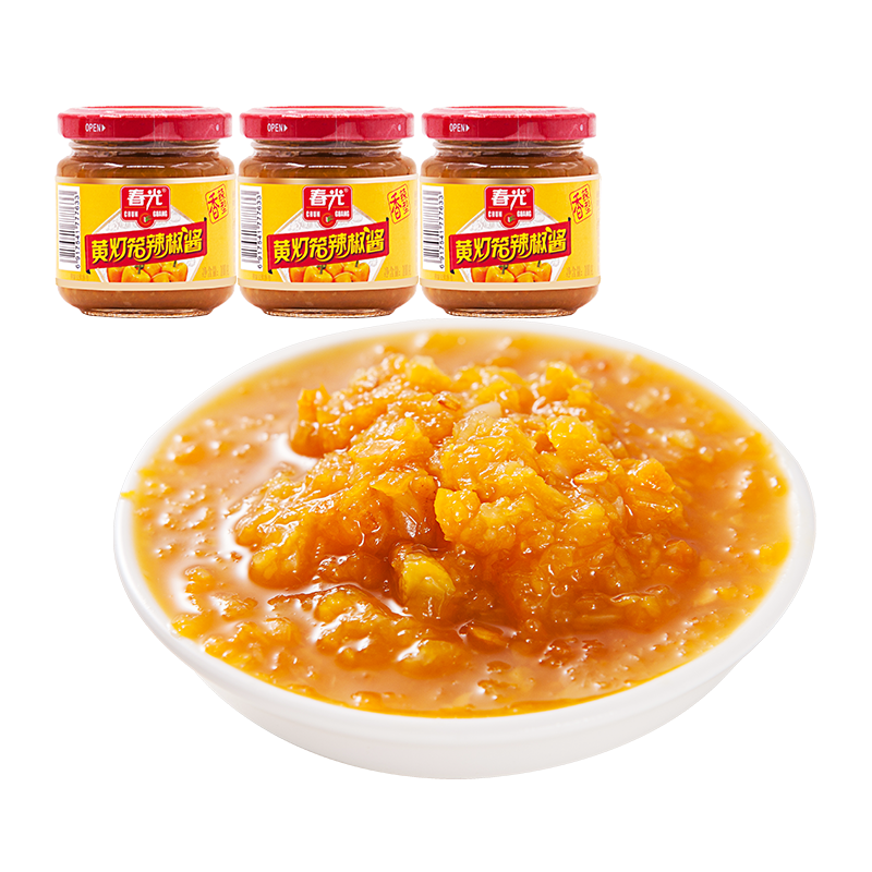 春光食品 海南特产 调味 灯笼辣椒酱香辣100g*3 瓶装