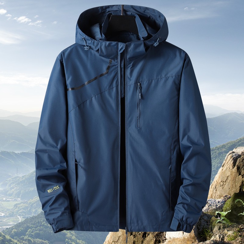 天伦天冲锋衣男春季新款宽松夹克男士外套情侣款耐磨透气运动户外大码