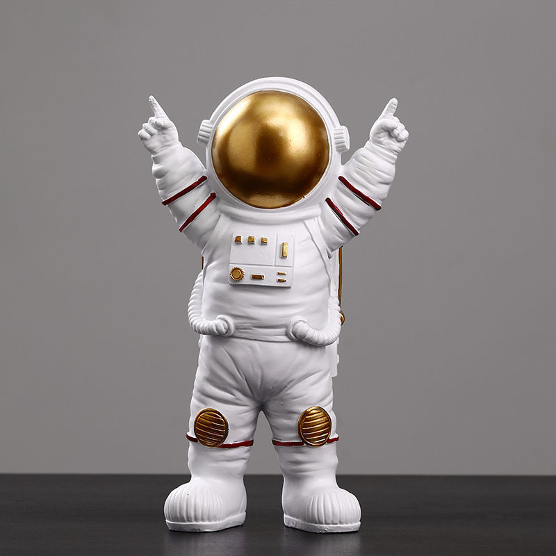 创意宇航员小摆件桌面太空人客厅电视柜儿童房布置家居装饰摆设品 金色色宇航员(胜利)