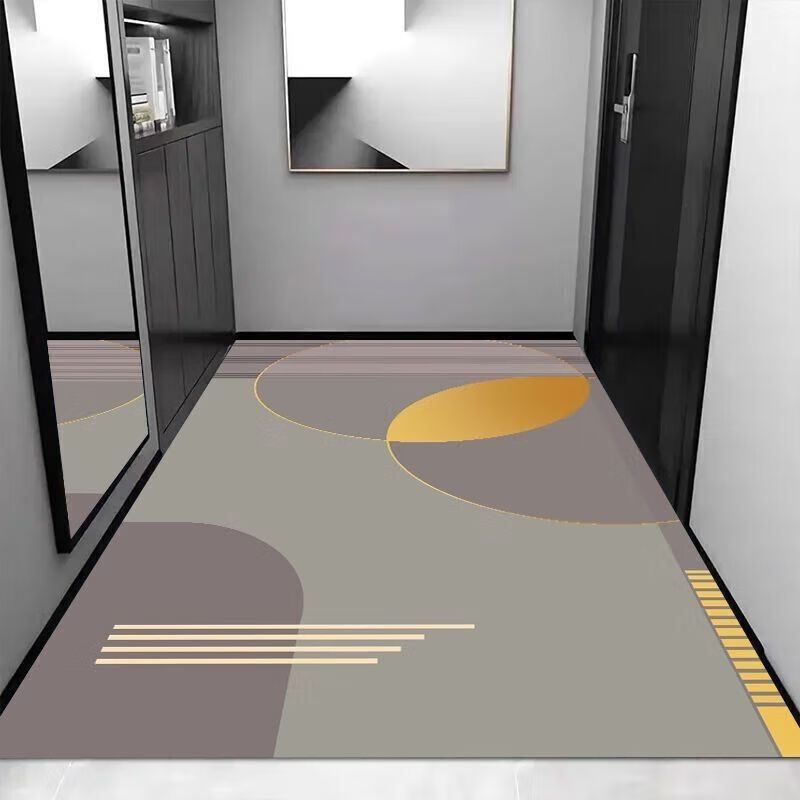 硅藻泥地垫大尺寸可裁剪入户门垫进门除尘防滑吸水脚垫浴室厕所 金线橙橘真硅藻泥 80*120cm