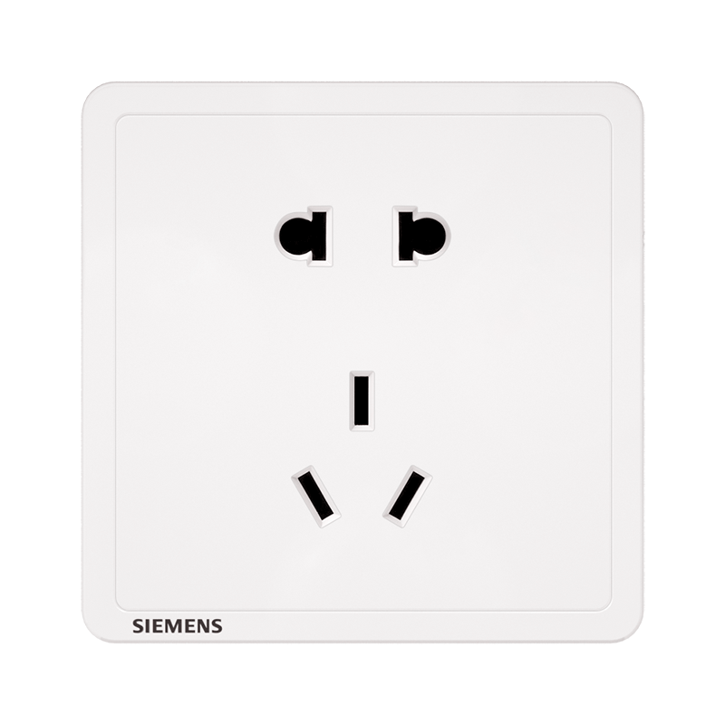 西门子(SIEMENS)开关插座 10A五孔电源插座 86型暗装插座面板 致典雅白色
